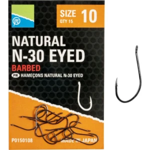 Carlige PRESTON Natural N-30 Eyed, Nr.16, 15buc/pac