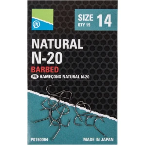 Carlige Preston Natural N-20, Nr.12, 15buc/pac