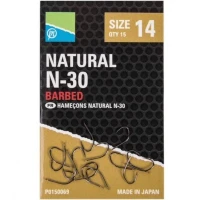 Carlige Preston Natural N-30, Nr.10, 15buc/pac