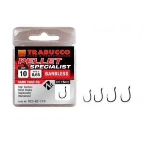 Carlige Trabucco Pellet Specialist Barbless Nr.10 15buc/plic