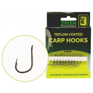 Carlige Zfish Teflon Chod Hooks, Nr.8, 10buc/pac Carlige Zfish Teflon Chod Hooks, Nr.8, 10buc/pac