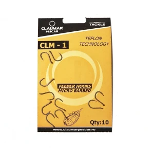 Carlige Feeder Claumar CLM-1 Micro Barbed Teflon Technology 10Buc/Plic Nr 12 Carlige Feeder Claumar CLM-1 Micro Barbed Teflon Technology 10Buc/Plic Nr 12