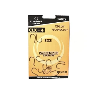 Carlige Feeder Claumar CLX-4 Barbless (Fara Barbeta) Teflon Technology 10Buc/Plic Nr 12 Carlige Feeder Claumar CLX-4 Barbless (Fara Barbeta) Teflon Technology 10Buc/Plic Nr 12