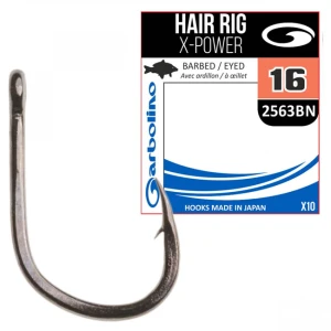 Carlige Garbolino Nr.14 Hair Rig X-Power 2563 Black Nickel 10buc