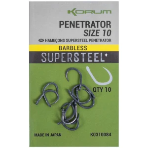 Carlige KORUM Supersteel Penetrator Hooks Barbless, Nr.12, 10buc/pac