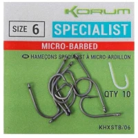 Carlige Korum Xpert Specialist Barbed Hooks, Nr.6, 10buc/pac Carlige Korum Xpert Specialist Barbed Hooks, Nr.6, 10buc/pac