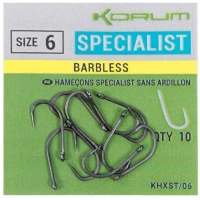 Carlige Korum Xpert Specialist Barbless Hooks, Nr.6, 10buc/pac Carlige Korum Xpert Specialist Barbless Hooks, Nr.6, 10buc/pac