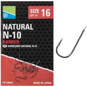 Carlige Preston Natural N-10, Nr.12, 15buc/plic