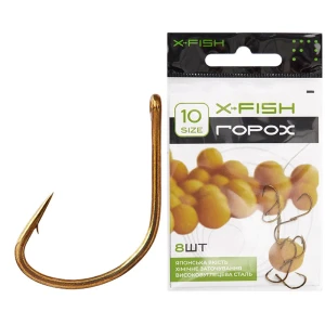 Carlige X-FISH Pea Hooks Nr.10, 8buc/pac
