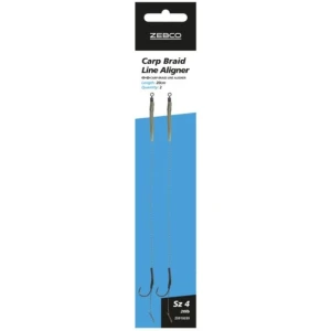 Carlige Legate ZEBCO Trophy Carp Braid Line Aligner, 20lbs, Nr.2, 20cm, 2buc/pac