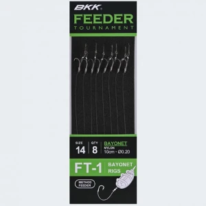 Carlige Legate BKK FT-1 Method Bayonet Feeder Rig 10cm, Nr.12, 0.23mm, 8buc/pac