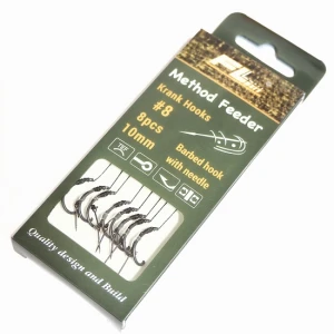 Carlige Legate FL Method Feeder Cu Spin 10mm Carlig Krank Hooks Nr 8 8Buc/Set Carlige Legate FL Method Feeder Cu Spin 10mm Carlig Krank Hooks Nr 8 8Buc/Set