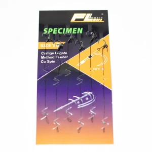 Carlige Legate FL Method Feeder Cu Spin 7mm Carlig Specimen Nr 12 6Buc/Set