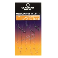 Carlige Legate Feeder Cu Spin Claumar Method Rigs, Carlig Clm-1, Nr.8, 7cm, Fir Textil, 0.14mm, 6buc/pac