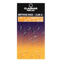 Carlige Legate Feeder cu Spin CLAUMAR Method Rigs, Carlig CLM-5, Nr.8, 7cm, Fir Textil, 0.14mm, 6buc/pac