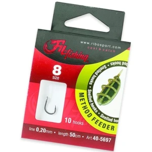 Carlige Legate Filfishing Method Feeder Rig, Nr.8, 0.20mm, 50cm, 10buc/plic Carlige Legate Filfishing Method Feeder Rig, Nr.8, 0.20mm, 50cm, 10buc/plic