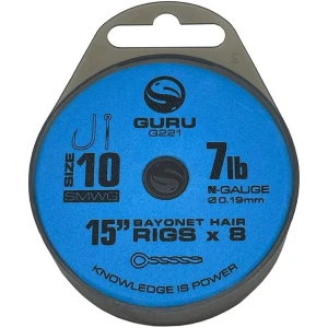 Carlige Legate Guru Bayonets, Carlig Nr.10, 0.22mm, 38cm, 8buc/pac Carlige Legate Guru Bayonets, Carlig Nr.10, 0.22mm, 38cm, 8buc/pac