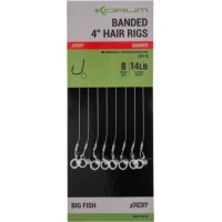 Carlige Legate Korum Banded Hair Rigs, 10cm, 10lbs, Nr.12, 8buc/pac