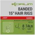 Carlige Legate KORUM Banded Hair Rigs, 38cm, 10lbs, Nr.12, 8buc/pac