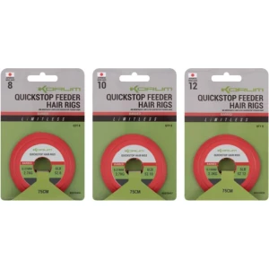 Carlige Legate KORUM Limitless Quickstop Feeder Hair Rigs Barbed, 6lb-0.21mm, Nr.10, 75cm, 8buc/pac