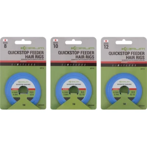 Carlige Legate KORUM Limitless Quickstop Feeder Hair Rigs Barbed, 8lb-0.23mm, Nr.10, 1m, 8buc/pac