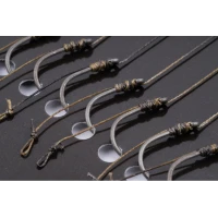 Carlige Legate Korum Power Braid Method Hair Rigs Barbed, 15lbs, Nr.10, 11cm, 8buc/pac
