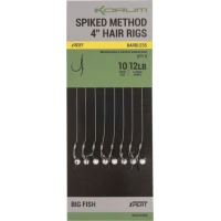 Carlige Legate Korum Spiked Method Hair Rigs Barbless, 8lbs, Nr.14, 10cm, 8buc/pac