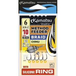Carlige Legate Kamatsu Chinu Rig Method Feeder Braid, 10cm, Nr.8, 0.14mm, 5buc/pac Carlige Legate Kamatsu Chinu Rig Method Feeder Braid, 10cm, Nr.8, 0.14mm, 5buc/pac