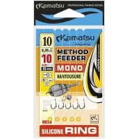 Carlige Legate Kamatsu Kantousure Rig Method Feeder Pe Inel Silicon Monofilament, 10cm, Nr.8, 0.22mm, 5buc/pac Carlige Legate Kamatsu Kantousure Rig Method Feeder Pe Inel Silicon Monofilament, 10cm, Nr.8, 0.22mm, 5buc/pac