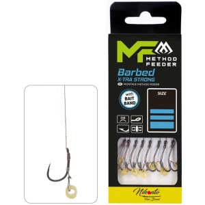 Carlige Legate MIKADO Method Feeder Rig Cu Banda X-Tra Strong, Nr.10, 0.12mm, 10cm, 8buc/pac Carlige Legate MIKADO Method Feeder Rig Cu Banda X-Tra Strong, Nr.10, 0.12mm, 10cm, 8buc/pac