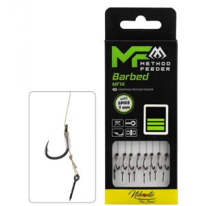 Carlige Legate MIKADO Method Feeder Rig MF14 With Spike, 10cm, Nr. 10, 8buc/pac