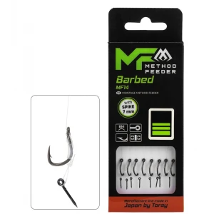 Carlige Legate MIKADO Method Feeder Rig MF14 With Spike, 10cm, Nr. 8, Mono, 8buc/pac