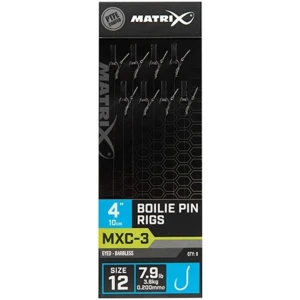 Carlige Legate  Matrix MXC-3 Barbless Boilie Pin Nr.12, 3.6kg, 0.200mm, 10cm, 8buc/plic Carlige Legate  Matrix MXC-3 Barbless Boilie Pin Nr.12, 3.6kg, 0.200mm, 10cm, 8buc/plic