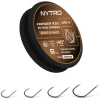 Carlige Legate NYTRO Feeder Rig Fine Barrbed NTO-4 Hooks to Nylon 100cm, 0.15mm, 4.1lbs/1.86kg, Nr.12, 8buc/tambur EVA