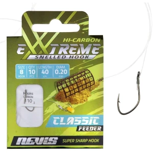 Carlige Legate Nevis Classic Feeder, Nr.12, 0.18mm, 40cm, 10buc/pac Carlige Legate Nevis Classic Feeder, Nr.12, 0.18mm, 40cm, 10buc/pac