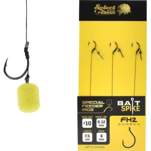 Carlige Legate SELECT BAITS FH2 Method Feeder Bait Sting Rig 8mm, Nr.12, 7.5cm, 3buc/pac