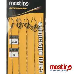 MOSTIRO FEEDER RIG WITH MAGGOT CLIP IN BRAID LINE 10 LBS HOOK NO 10 (4 BUC)