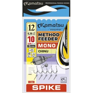 Rig Konger Kamatsu Chinu Method Feeder Cu Spin,  Monofilament, Nr.8, 0.25mm, 10cm, 5buc/pac Rig Konger Kamatsu Chinu Method Feeder Cu Spin,  Monofilament, Nr.8, 0.25mm, 10cm, 5buc/pac