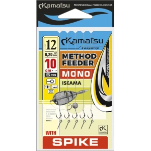 Rig Konger Kamatsu Iseama Method Feeder Cu Spin,  Monofilament, Nr.12, 0.20mm, 10cm, 5buc/pac