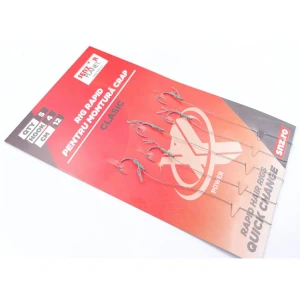 Set 5 Riguri Legate 12cm Carlig Fudo Nr 4 Pentru Montura Crap Clasica