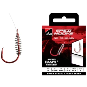 Carlige Legate DAM Spezi Arc Paste Nr.6, 0.22mm, 80cm, 4buc/pac Carlige Legate DAM Spezi Arc Paste Nr.6, 0.22mm, 80cm, 4buc/pac