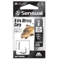 Carlige Legate Mikado Sensual X-Tra Strong Carp, 70cm, Nr.10, 0.20mm, 8buc/plic