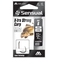 Carlige Legate Mikado Sensual X-Tra Strong Carp, 70cm, Nr.14, 0.16mm, 8buc/plic