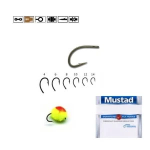 CARLIG MUSTAD BR.FORJAT EGG CADDIS PT. MUSCA NR.14