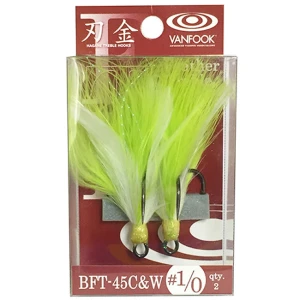 Ancore Vanfook BFT-45 Chartreuse and White Treble nr1, 2buc/plic