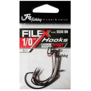 Carlige Filfishing Offset 5030 Black Nickel, Nr.3/0,  5buc/pac