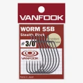 Carlige Offset Vanfook Worm-55B Stealth Black Offset Hooks Nr.1/0, 7buc/plic Carlige Offset Vanfook Worm-55B Stealth Black Offset Hooks Nr.1/0, 7buc/plic