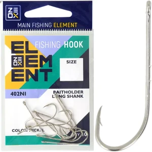 Carlige ZEOX Hook Baitholder Long Shank 402NI, Nr.1/0, 10buc/pac