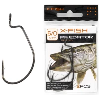 Carlige offset X-FISH Predator Trophy Hooks, Nr.4/0, 3buc/pac
