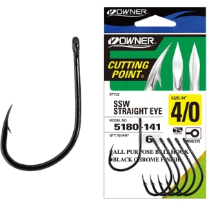 Carlig OWNER 5180 SSW Straight Eye Black Chrome, Nr.2/0,  8buc/pac Carlig OWNER 5180 SSW Straight Eye Black Chrome, Nr.2/0,  8buc/pac